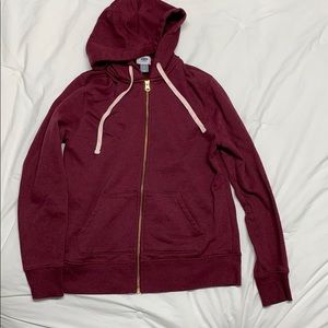 maroon zip up